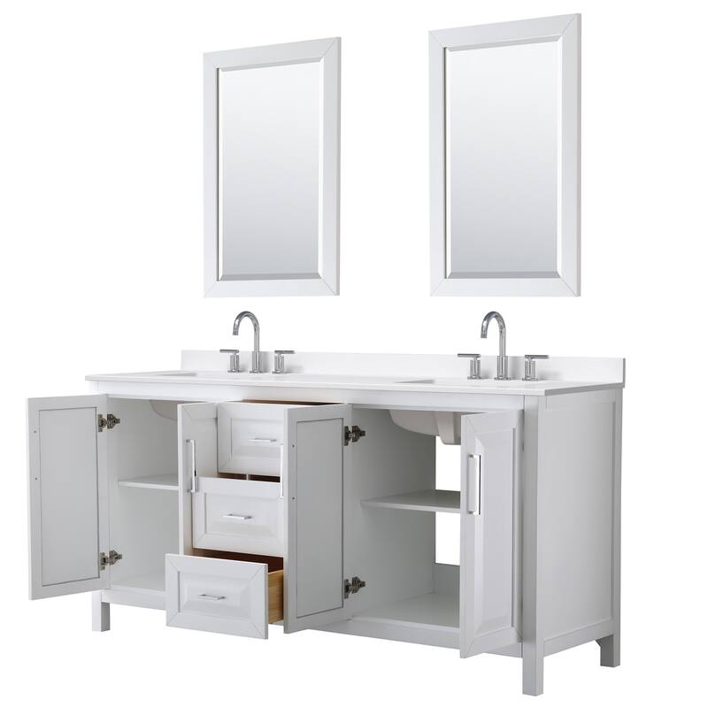 Wyndham Collection WCV252572D-QTZ-US3M24 Daria 72" Free Standing