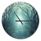preview thumbnail 2 of 7, Designart 'Fall Forest Path with Green Light' Oversized Traditional Wall CLock