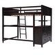 preview thumbnail 23 of 43, Full Size Loft Bed with Drawers and Writing Desk, Wooden Storage Bed with Shelves, Safety Guardrails and Ladder