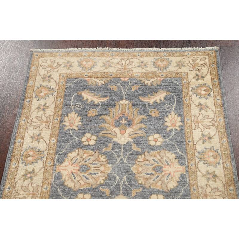 Vegetable Dye Floral Oriental Peshawar Chobi Runner Rug Hand-knotted - 2'8" x 9'8"