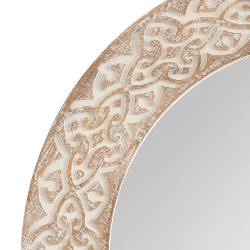 Kate and Laurel Engrahm Framed Mirror - 26" Diameter