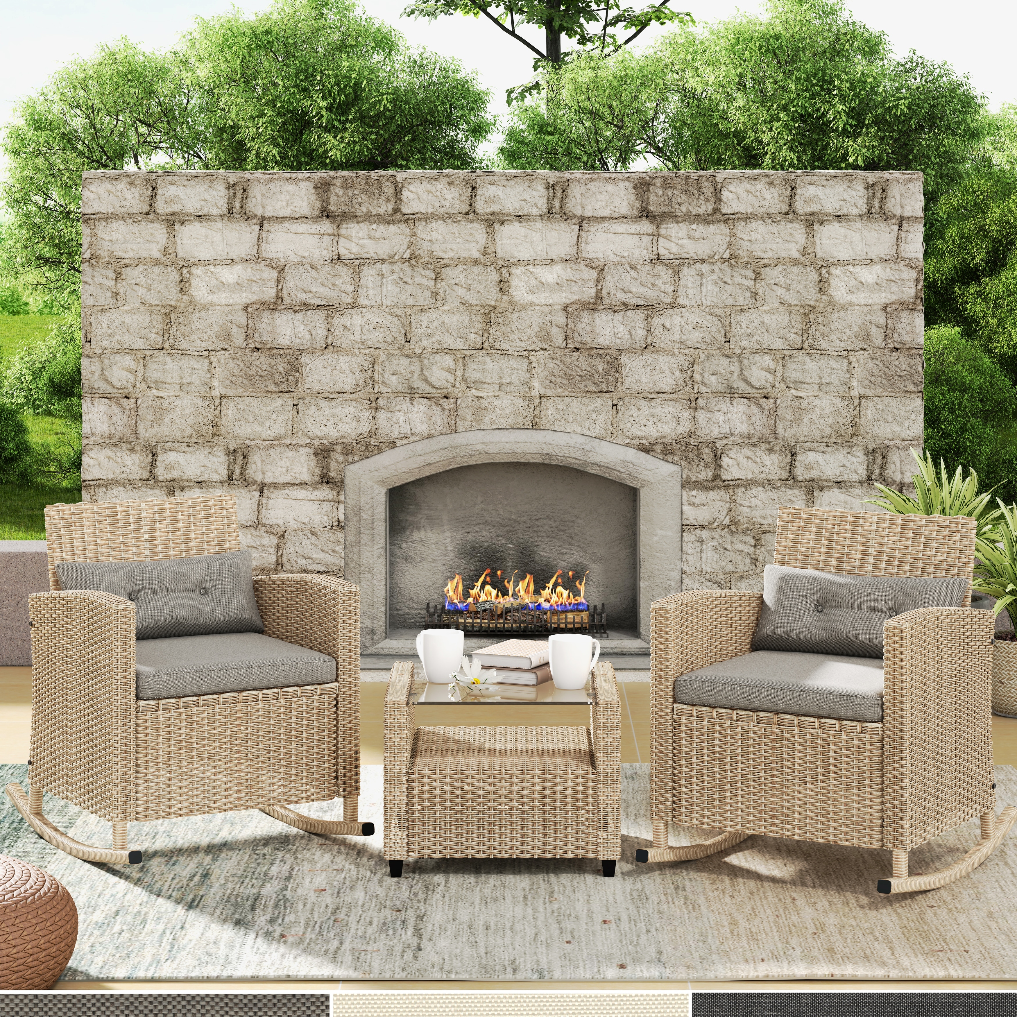 Natural Wicker Patio Furniture Bed Bath Beyond