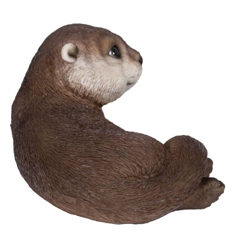 7" Laying Otter Outdoor Garden Statue