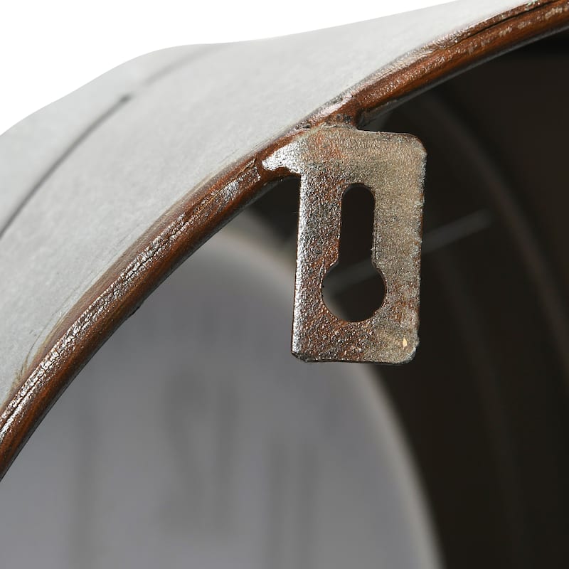 Decorative Metal Double Sided Wall Clock with Distressed Finish