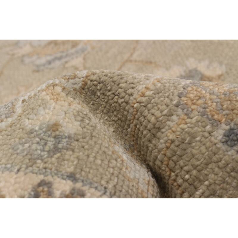 ECARPETGALLERY Hand-knotted Oushak Khaki, Light Grey Wool Rug - 8'1 x 10'1