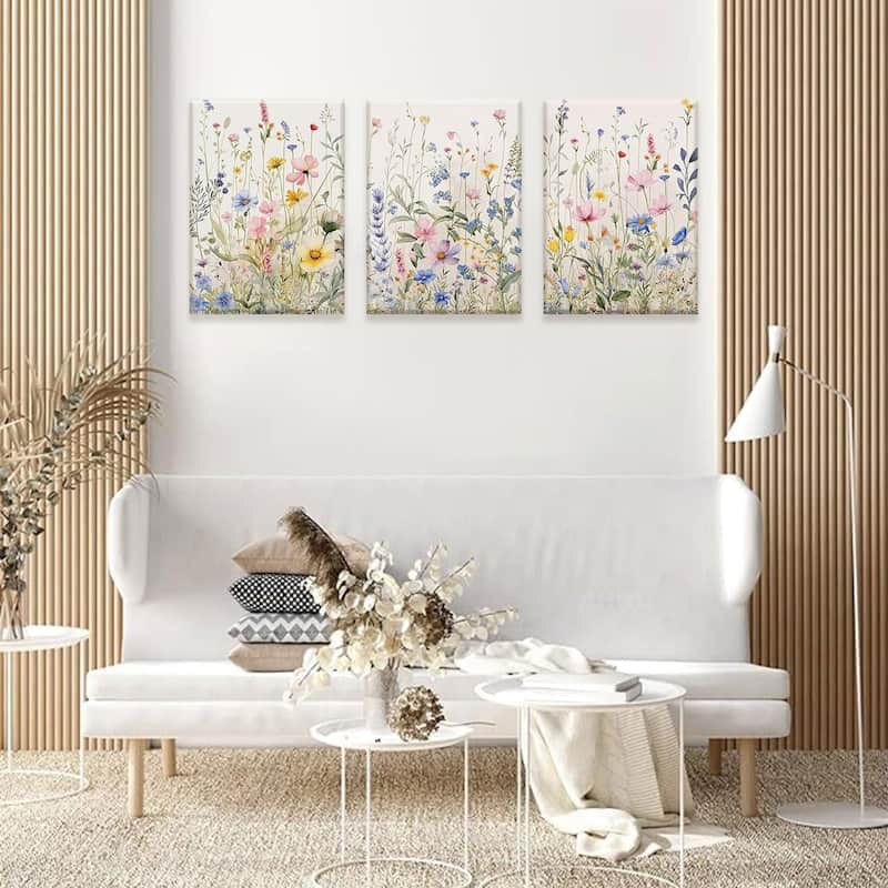 Wildflower Wall Art Watercolor Botanical Floral Colorful