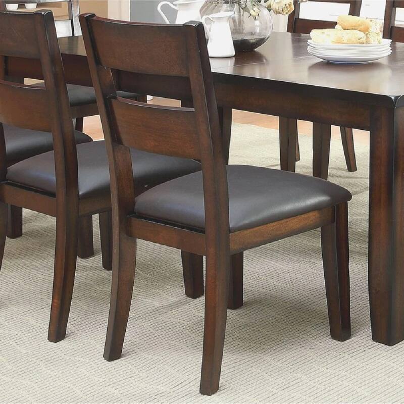 2pcs Wood Kitchen Dining Chairs with Padded Leatherette Seats