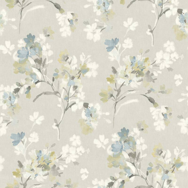 Chesapeake Azalea Light Grey Floral Branches Wallpaper