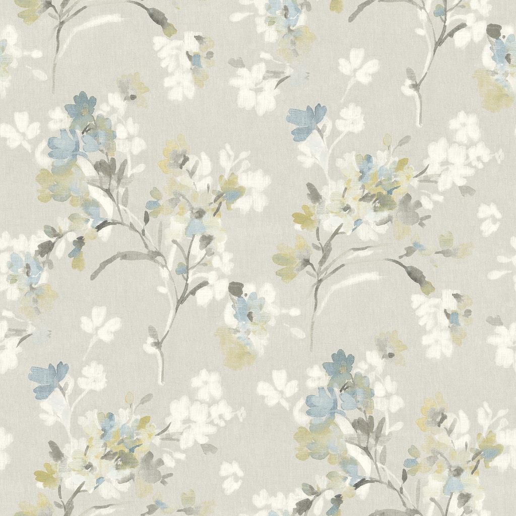 Chesapeake Azalea Light Grey Floral Branches Wallpaper