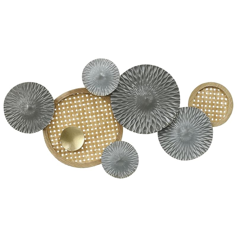 Aria Home Modern Interconnected Ring Metal Wall Art Horizontal Decor