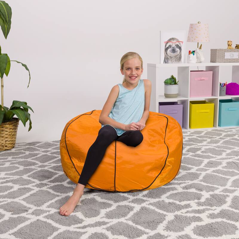 Kids Bean Bag Chair Cover Stuffed Animal Storage or Toy Organizer