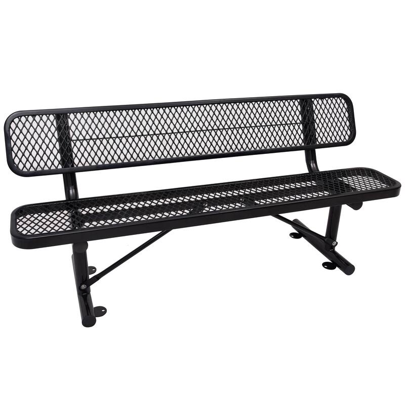 Outdoor Steel Bench With Backrest