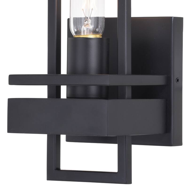 Modern Wall Sconce 1 Light Black Accent Lamp for Hallway Bathroom - 11.75