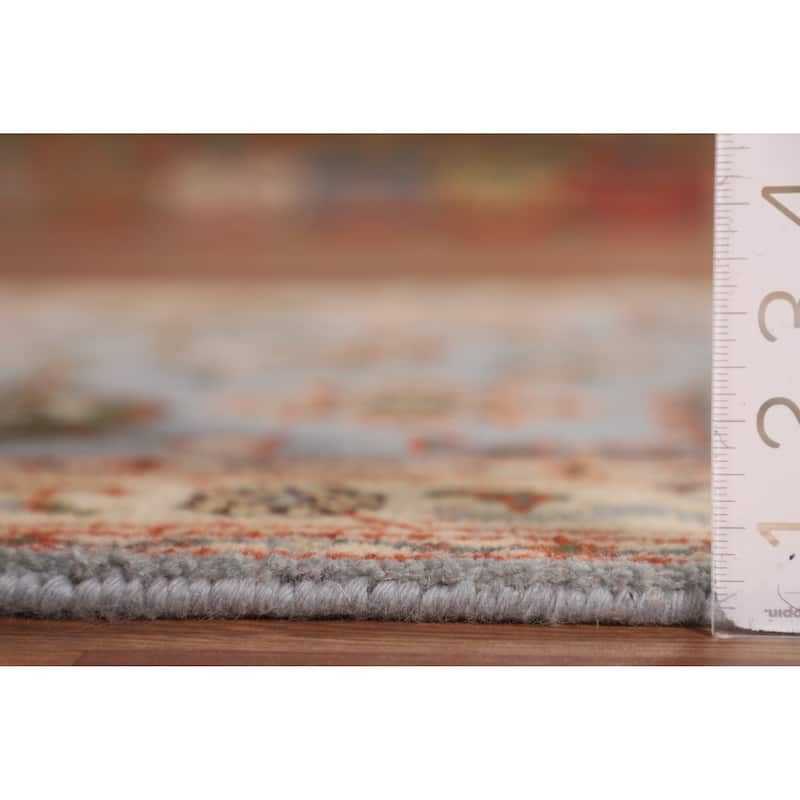 Light Blue Floral Oushak Oriental Accent Rug Handmade Wool Carpet - 4'1" x 6'0"