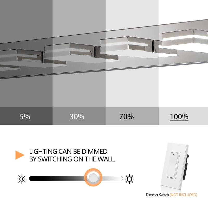 Modern LED Vanity Light, 5-Lights Wall Sconce for Bathroom and Mirror, Sleek Minimalist Design, Energy-Efficient