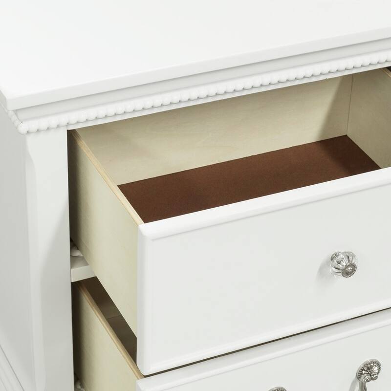 Classic Traditional Nightstand, White Finish, Dovetail Drawers, Bedside Table - White