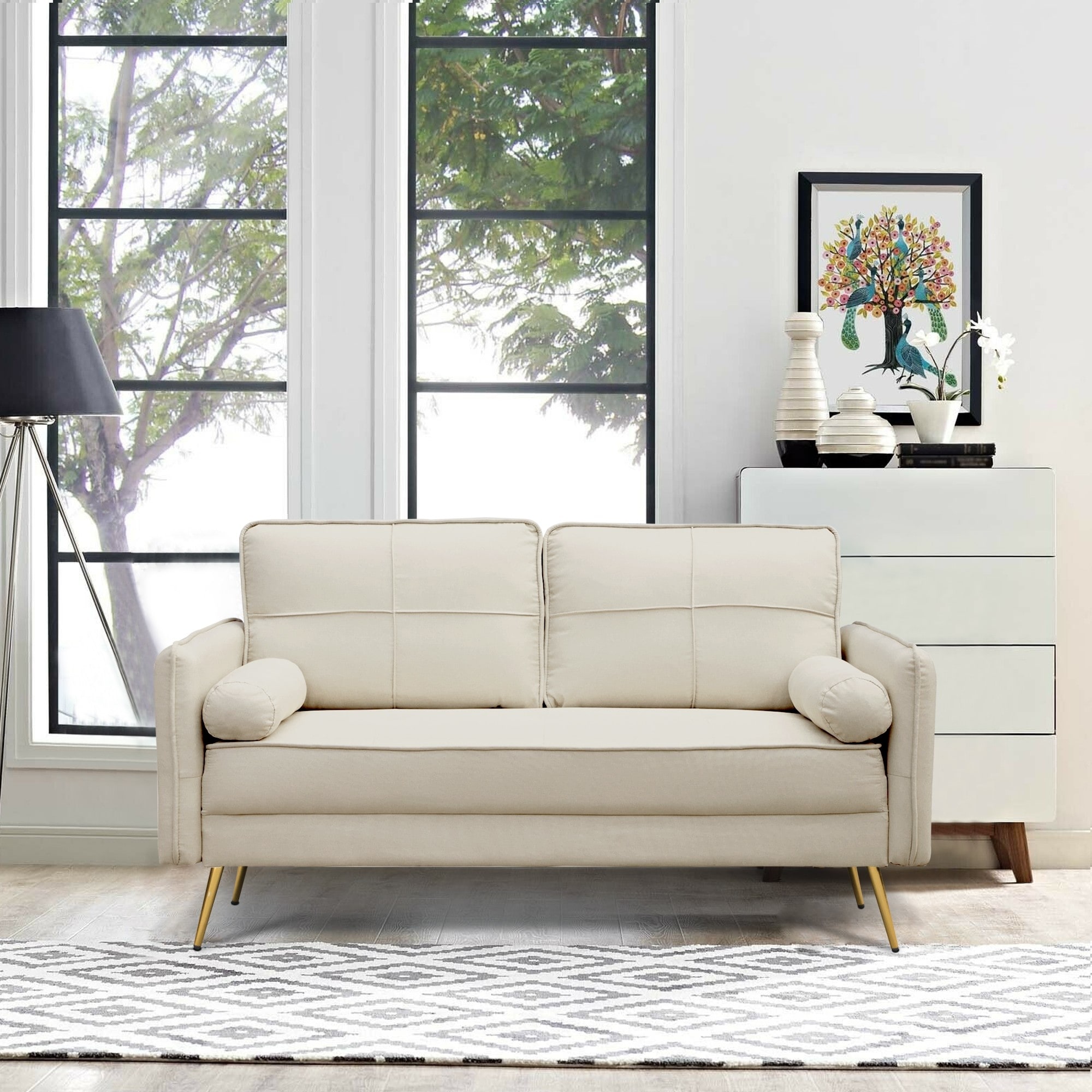 Round hotsell arm loveseat