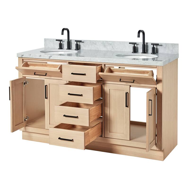 Ariel T061DCWOVO Hepburn 61" Free Standing Double Basin Vanity Set