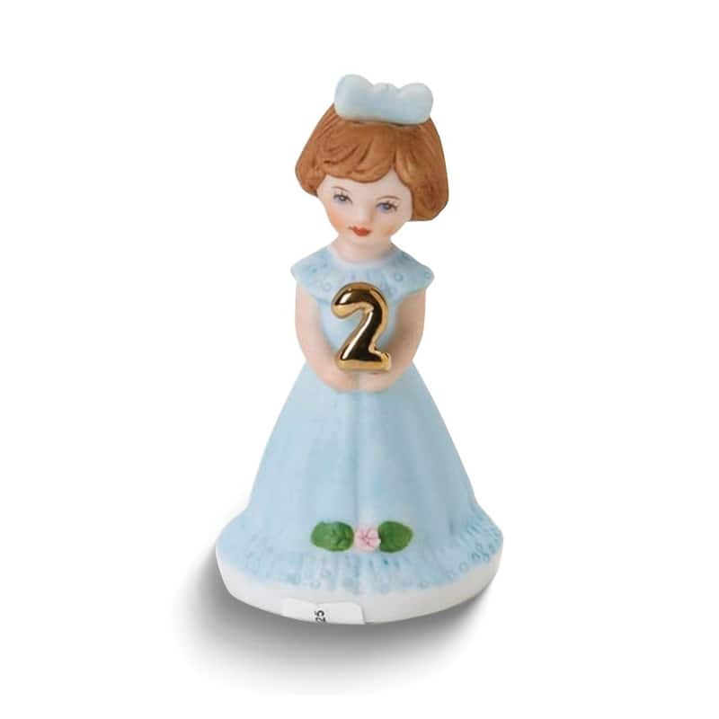 Curata Birthday Girls Brunette Age 2 Porcelain Bisque Figurine