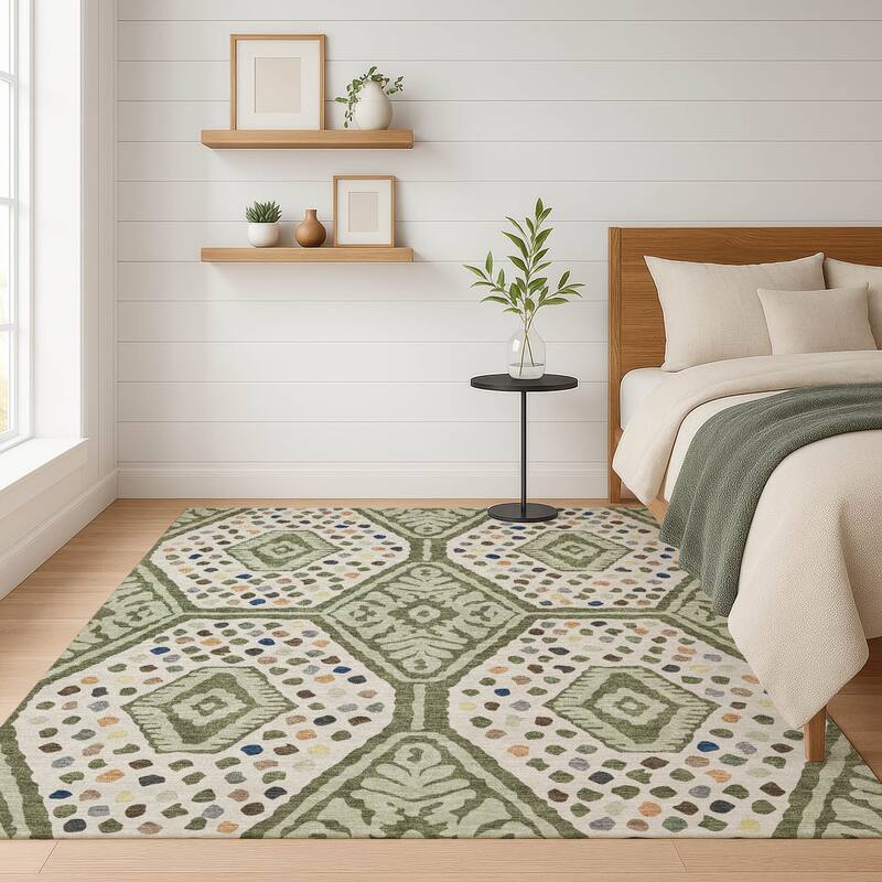 Machine Washable Indoor/ Outdoor Global Nipsey Chantille Rug