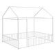preview thumbnail 7 of 19, Full Size Metal Bed House Bed Frame with Fence for Kids