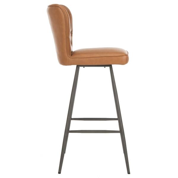 Camel Leather Bar Stools - Stools Item