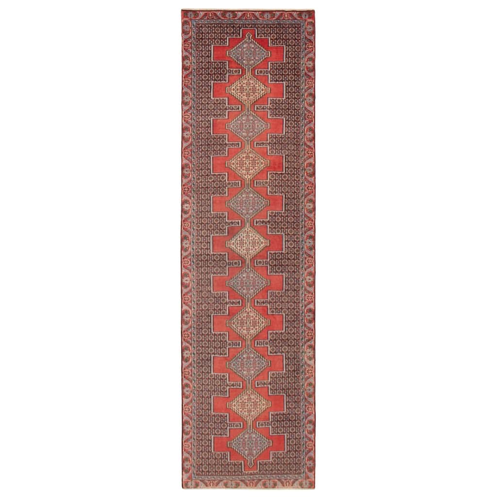 ECARPETGALLERY Hand-knotted Kayseri Vintage Red Wool Rug - 2'9 x 9'9