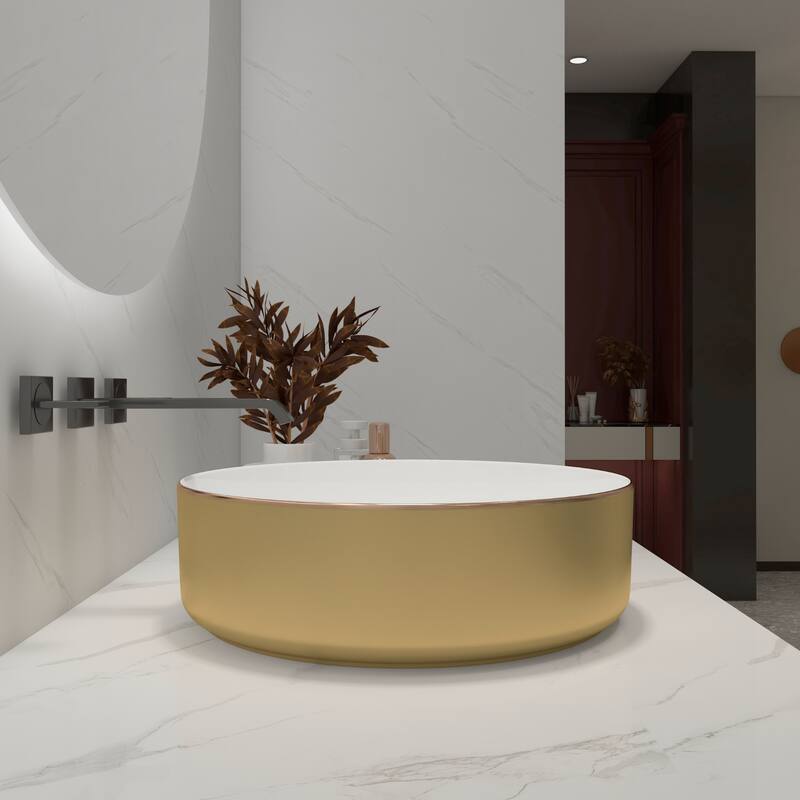 Ceramic Circular Vessel Bathroom Sink Art Sink