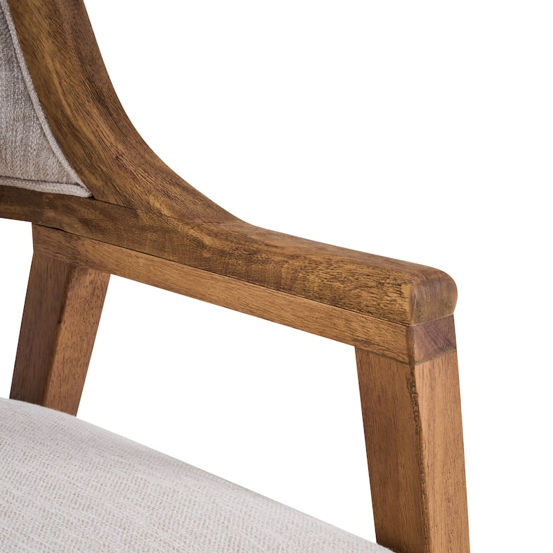 Christopher Knight Home - Harlowe Mid-Century Modern Upholstered Dining Chairs Set of 2 with Solid Ruberwood Legs