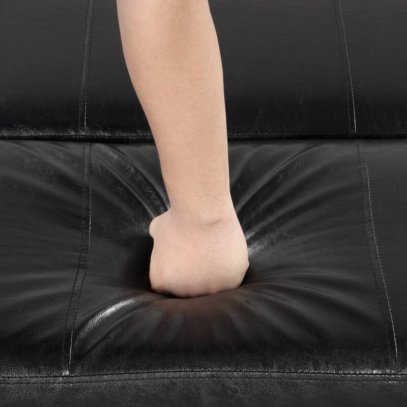 Roomfitters Twin Size Folding Ottoman Sleeper Bed with Mattress, Compact Convertible Guest Bed for Living Room