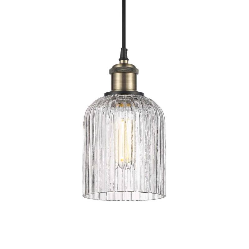 Innovations Lighting 516-1P-9-5 Bridal Veil Pendant Bridal Veil 5" - Black Antique Brass / Clear