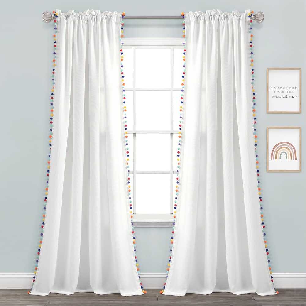 The Gray Barn Watertop Pom Pom 84-inch Curtain Panel