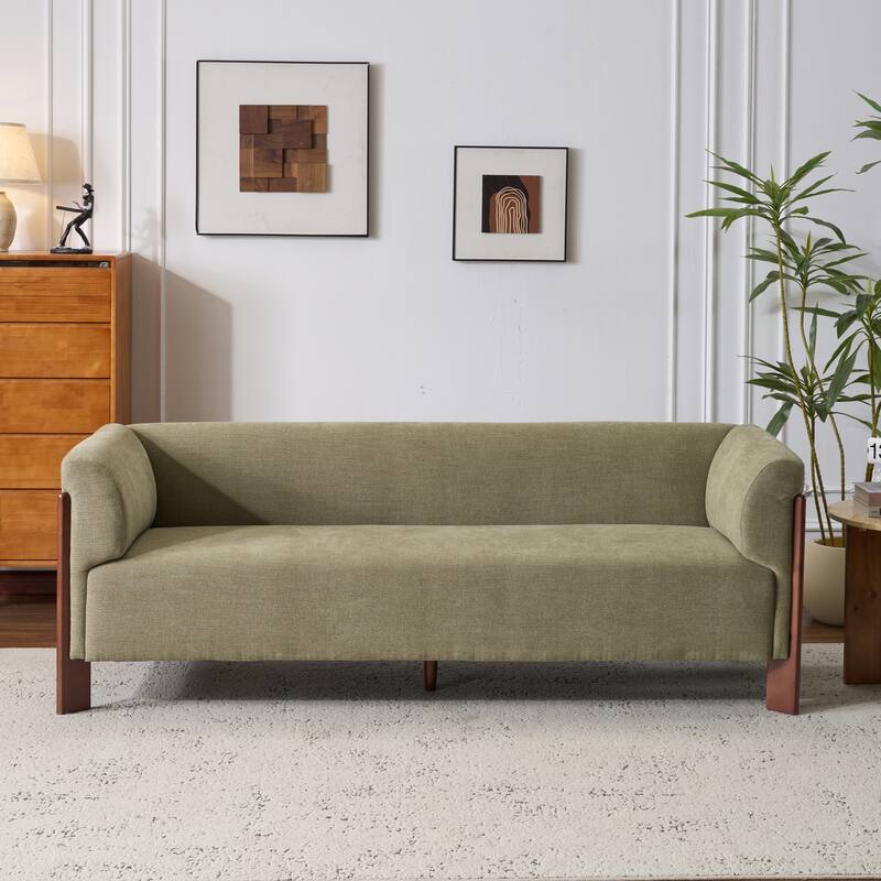 Christopher Knight Home Aurelian Birch Upholstered Tuxedo Sofa with Solid Wood Legs