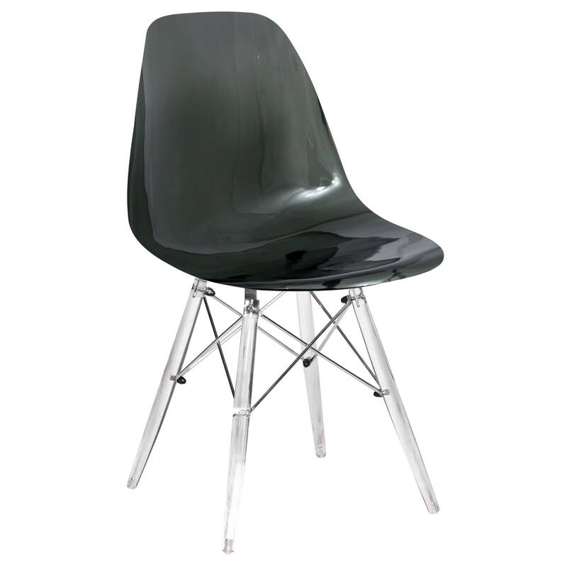 Crescro Dining Chair in Acrylic with Eifel Legs Design Banquet Side Chair (Set of 2) for Indoor and Outdoor - 32" Height