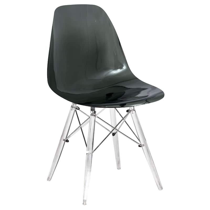 Dover Acrylic Accent Banquet Side Chair Dining Chair with Eiffel Legs for Indoor Outdoor Home Office Living Room & Kitchen - Transparent Black