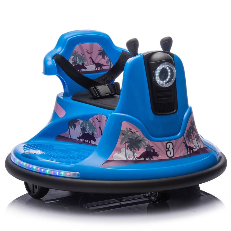 12V Kids Ride On Bumper car W/Parents control,Rotate 360 degrees,Two-handed switch for direction control For kids of 2-5