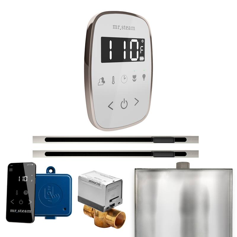 Mr Steam BFXL Butler Flex Max Linear Package Steam Shower Control - White / Polished Nickel