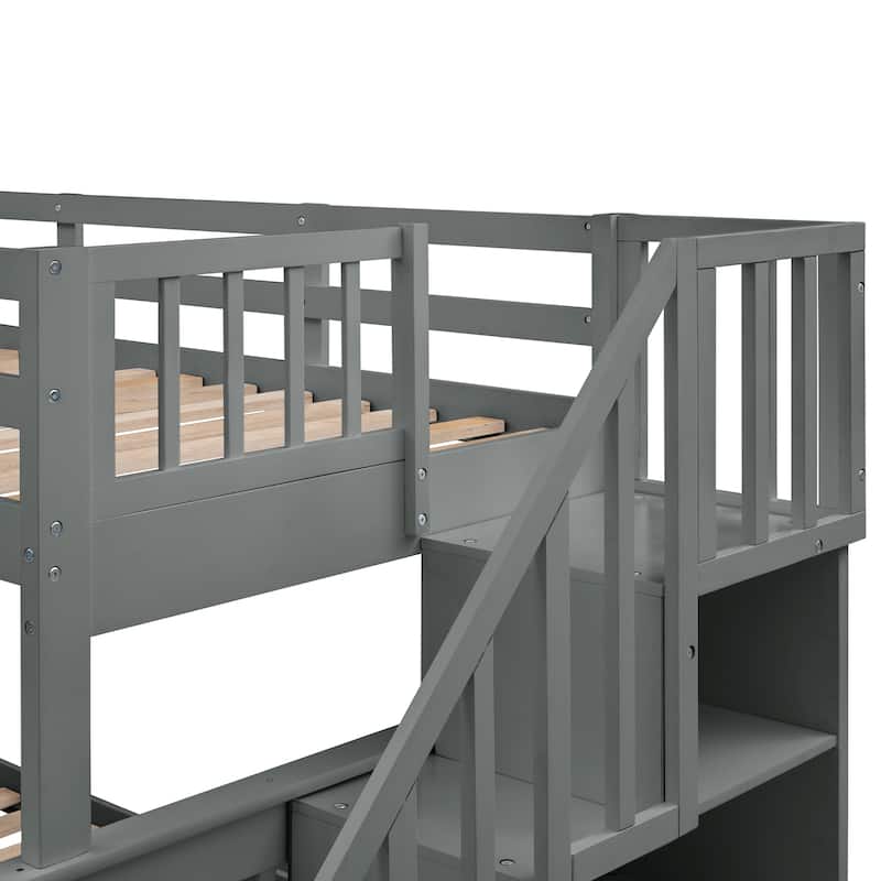 Stairway Twin-Over-Full Bunk Bed with Storage