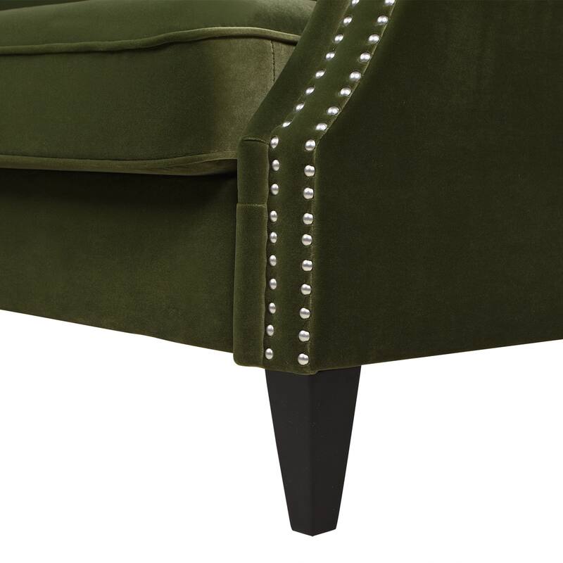 Elaine Camel Back Sofa Nailhead Accents