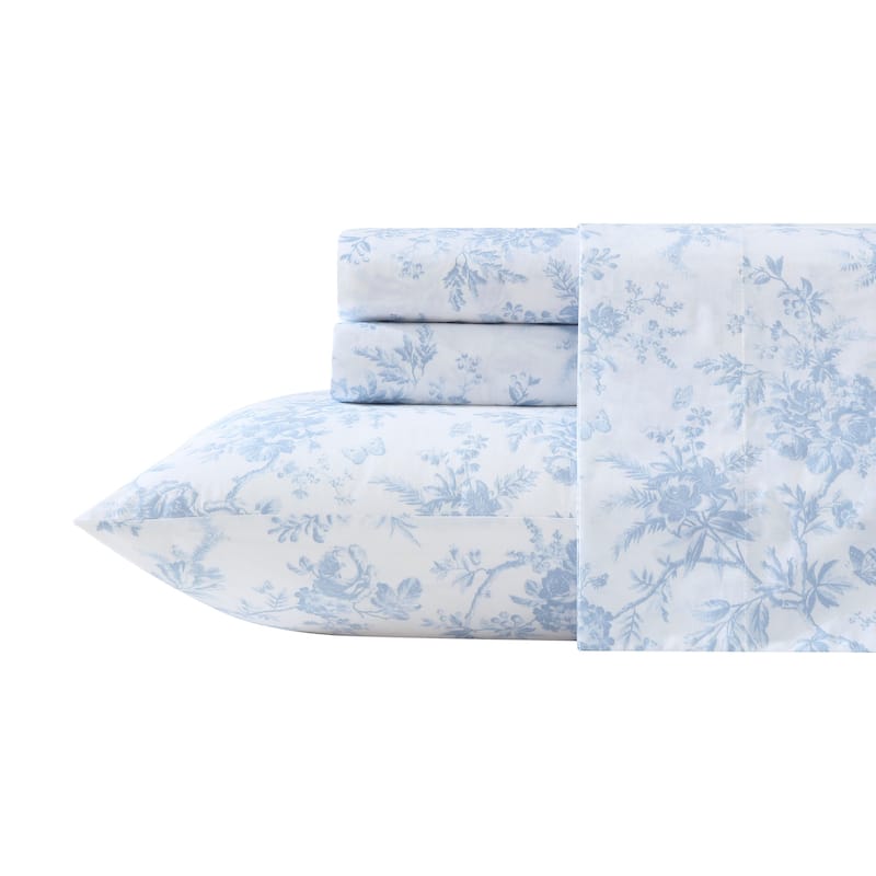 Laura Ashley Printed Cotton Percale Sheet Set