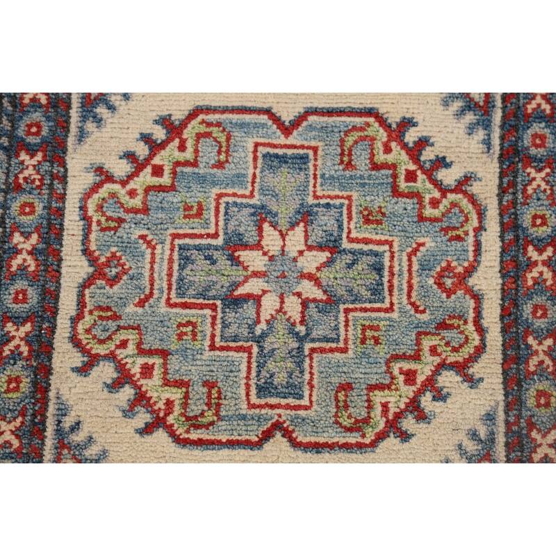 Kazak Runner Rug Hand-Knotted Wool Carpet - 2'5" x 15'2"