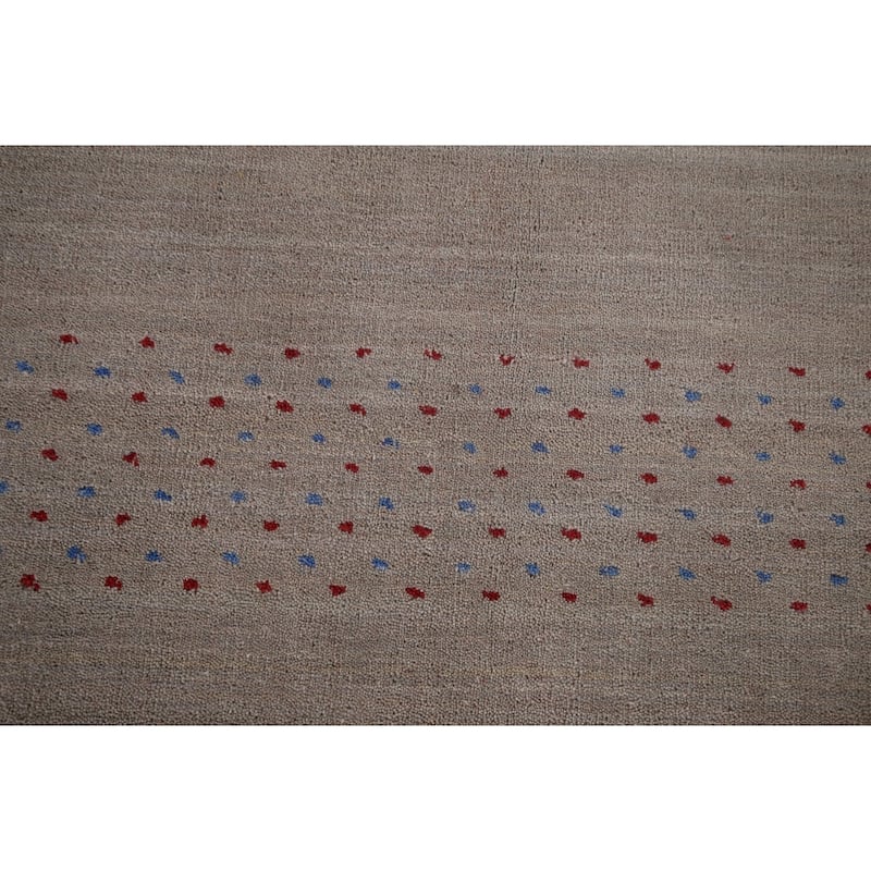 Tribal Gabbeh Indian Area Rug Handmade Wool Carpet - 6'8"x 9'7"