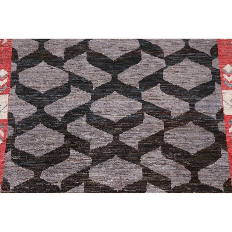 Geometric Trellis Gabbeh Kashkoli Oriental Wool Area Rug Hand-knotted - 5'4" x 7'9"