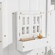 preview thumbnail 5 of 7, White Twin over Twin Wood House Bunk Bed with Roof and Ladder