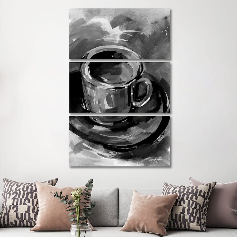 iCanvas "Coffee Dreams I-II" by Kathy Morton Stanion 3-Piece Canvas Wall Art Set - 60x40x1.5