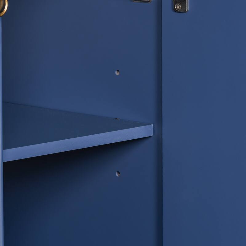 36" Bathroom Vanity Navy Blue Single Sink Bathroom Cabinet with Drawers - 36 Inch