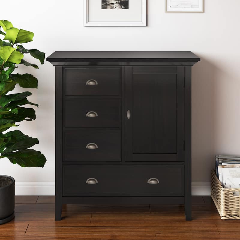 WYNDENHALL Mansfield SOLID WOOD 39 inch Wide Transitional Medium Storage Cabinet - 39"w x 17"d x 42" h