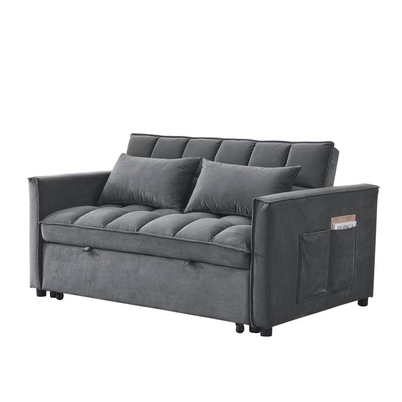 54" Wide 3 in 1 Velvet Sleeper Sofa for Living Room