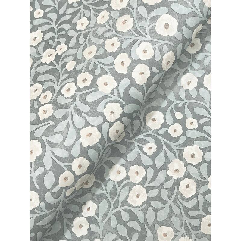 Chesapeake Poppy Trail Light Blue Floral Wallpaper