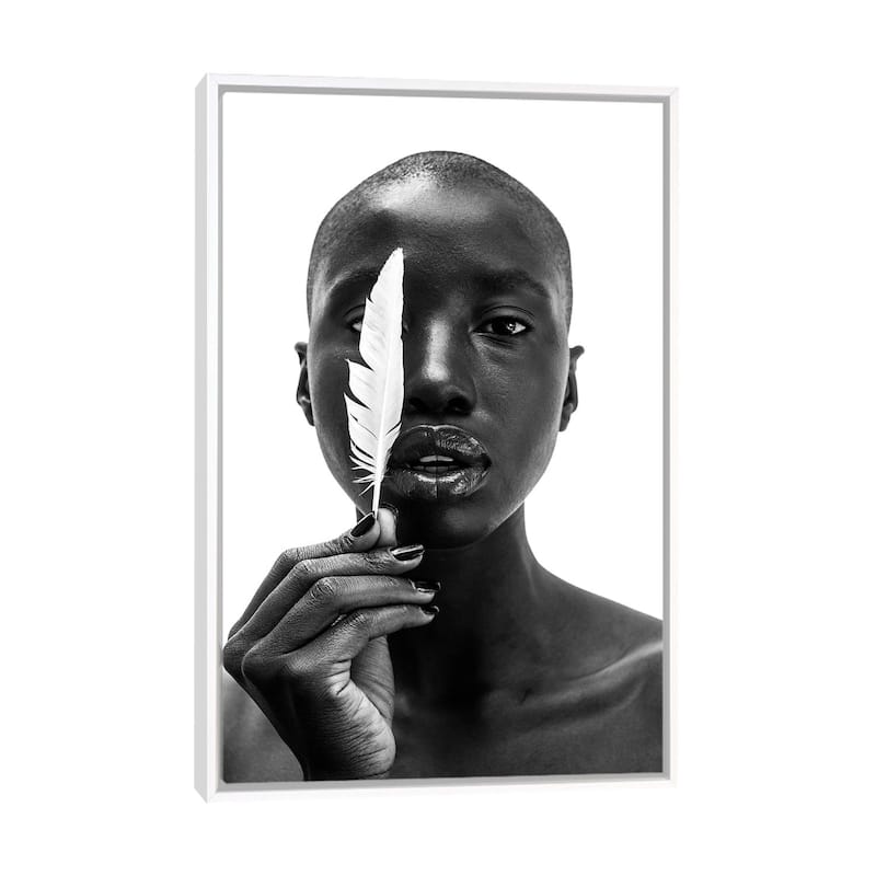 iCanvas "White Feather" by Gregory Prescott Framed Canvas Print - White - 26x18